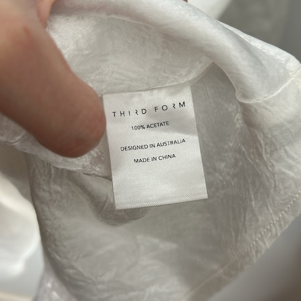 Third Form White Running Water Bias One Shoulder Mini Dress NWT - Picture 5 of 7